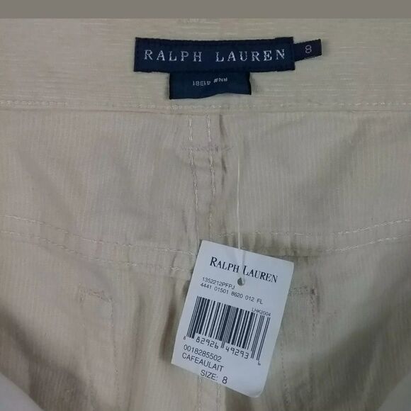 RALPH LAUREN SZ 8 CAFEAULAIT CORDUROY PANTS - Picture 4 of 6